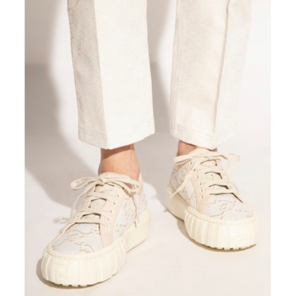 Fendi Camelia FF Karligraphy low-top sneakers in 38.5 - Picture 3 of 12